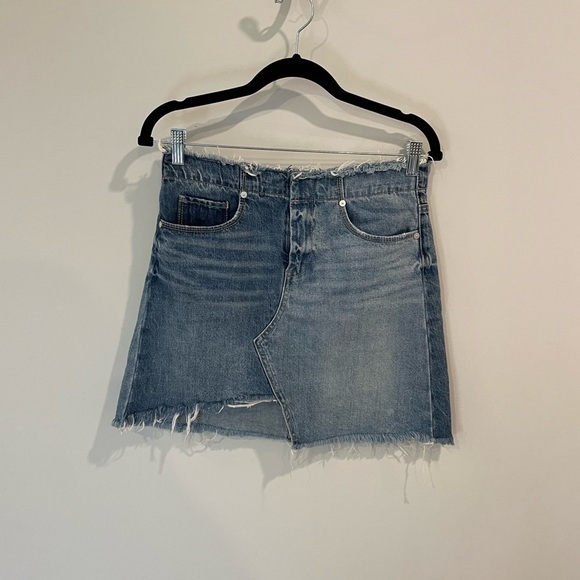 Chelsea & Violet Two-Tone Distressed Denim Skirt - Picture 1 of 10